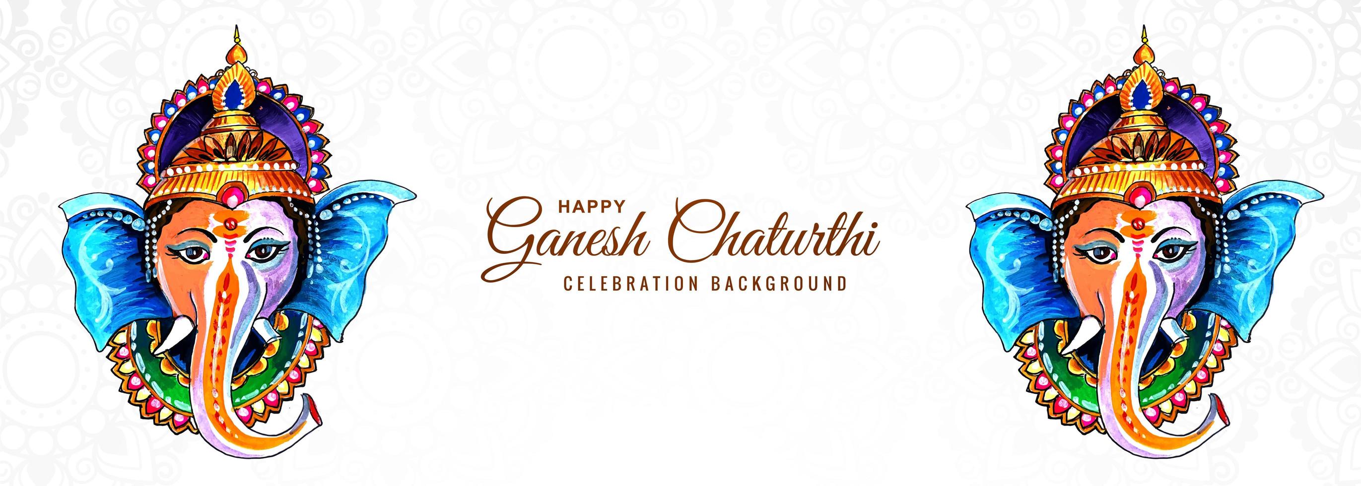 dios hindú ganesha para feliz festival de ganesh chaturthi banner vector