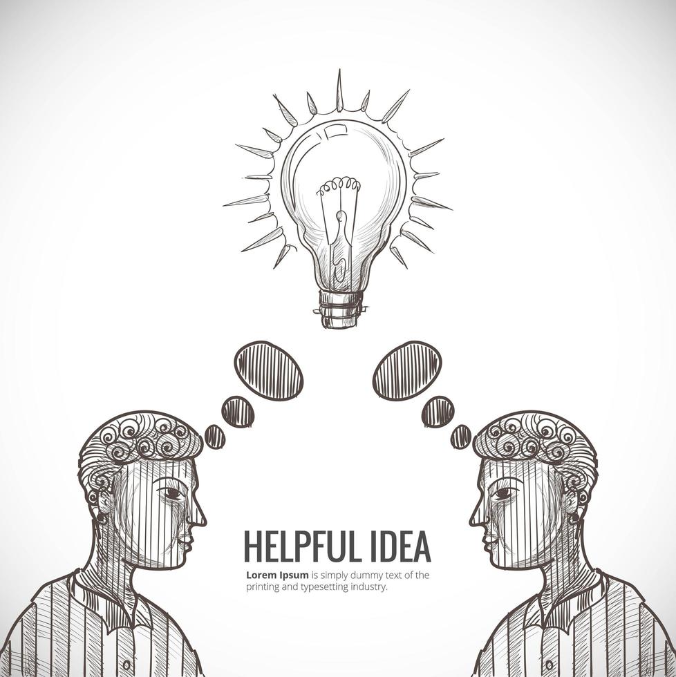 Hand Drawn Helpful Idea Sketch vector