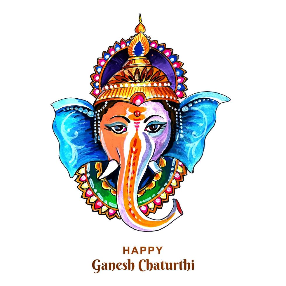 Lord Ganesha for Ganesh Chaturthi Card vector