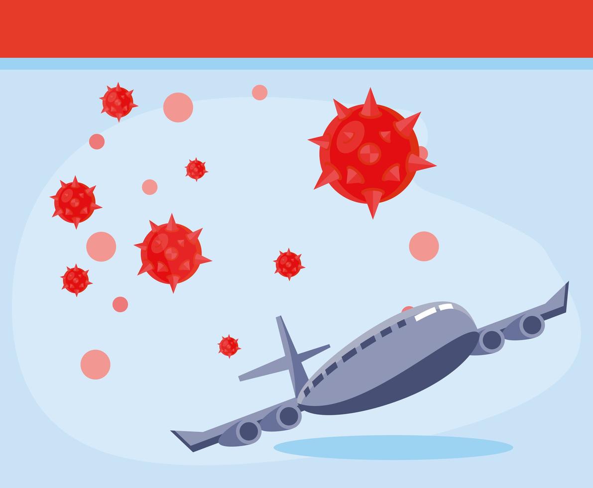 Passenger airplane infected with coronavirus vector