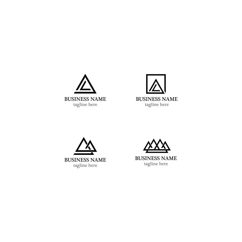 Triangle logo template icon set vector