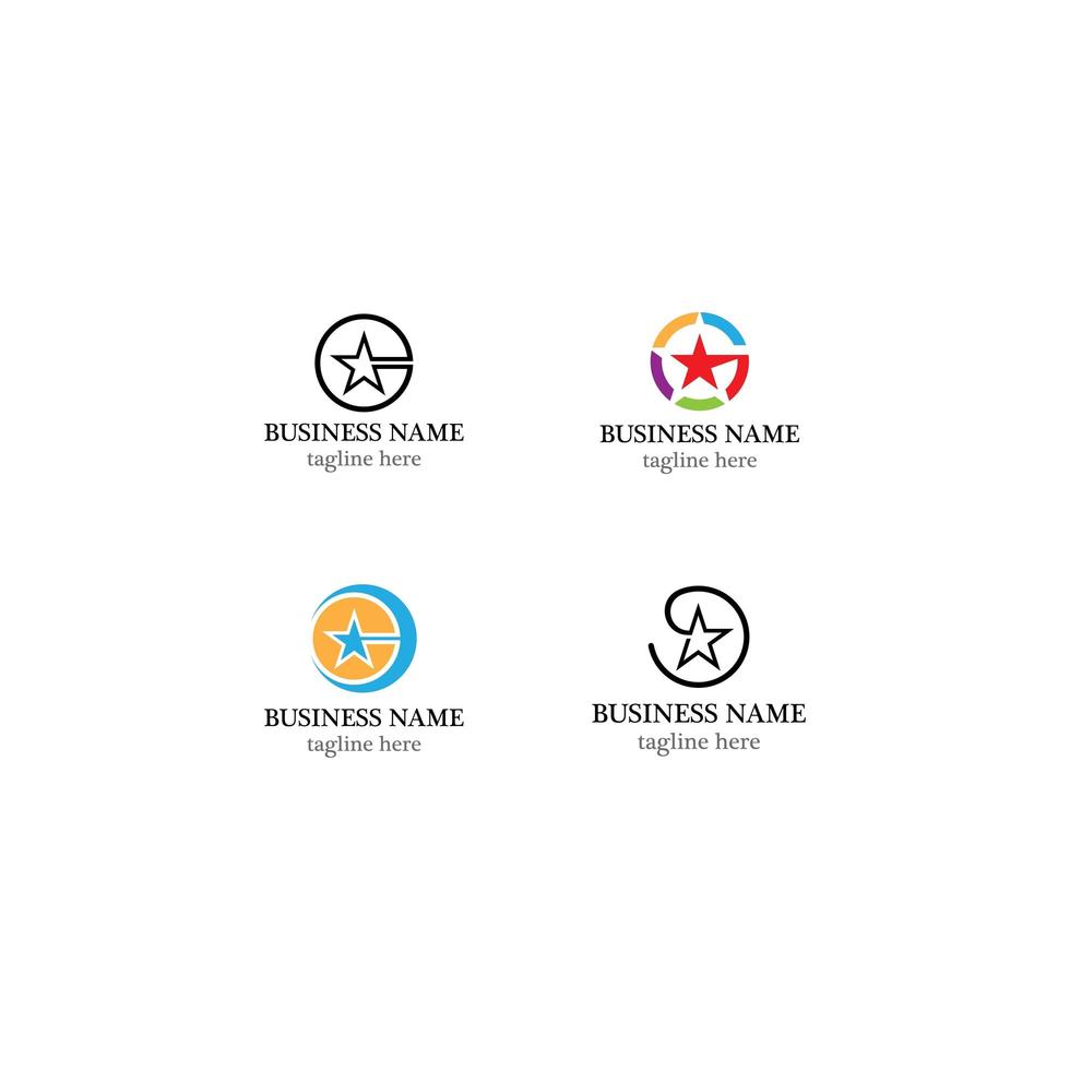 conjunto de iconos de logotipo de estrella vector