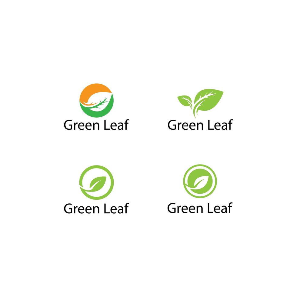 Tree leaf logo template set vector