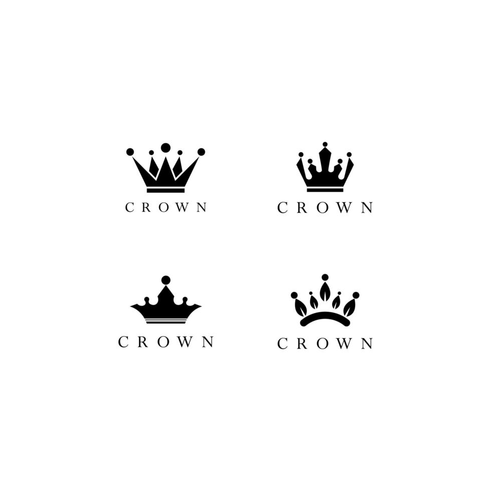 Crown logo template set vector