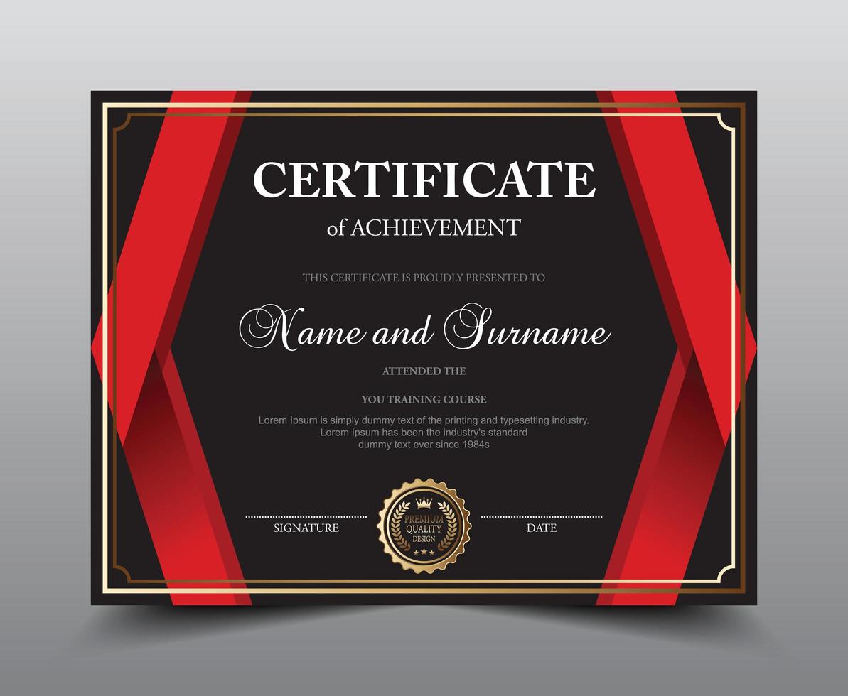 black and red border certificate template 1249226 vector art at vecteezy