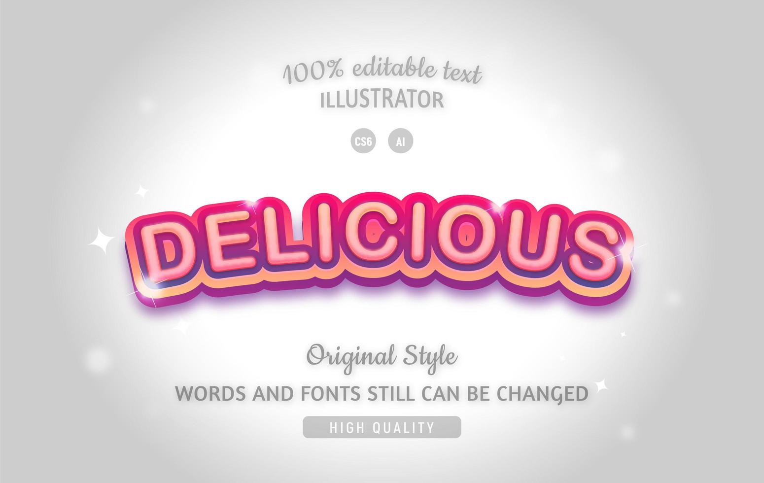 Pink delicious layered text effect vector