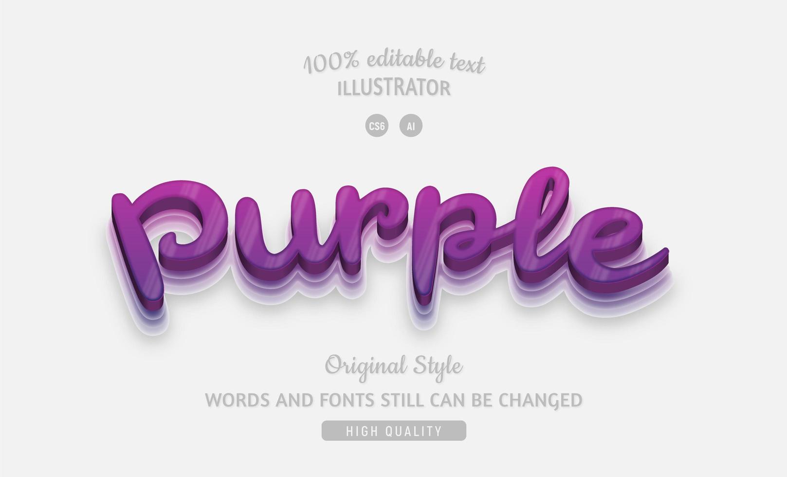 Glossy purple layered text effect vector