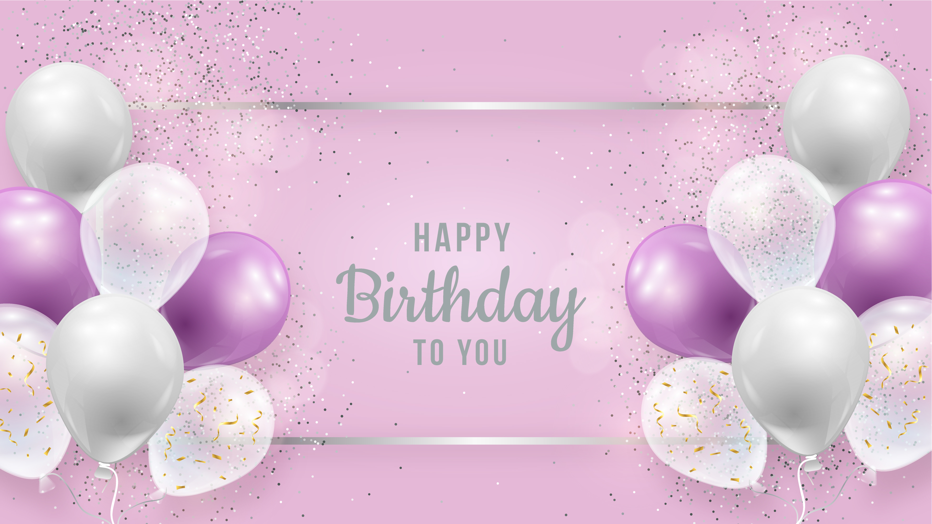 Birthday flyer with purple and white balloons 1249261 Vector Art at