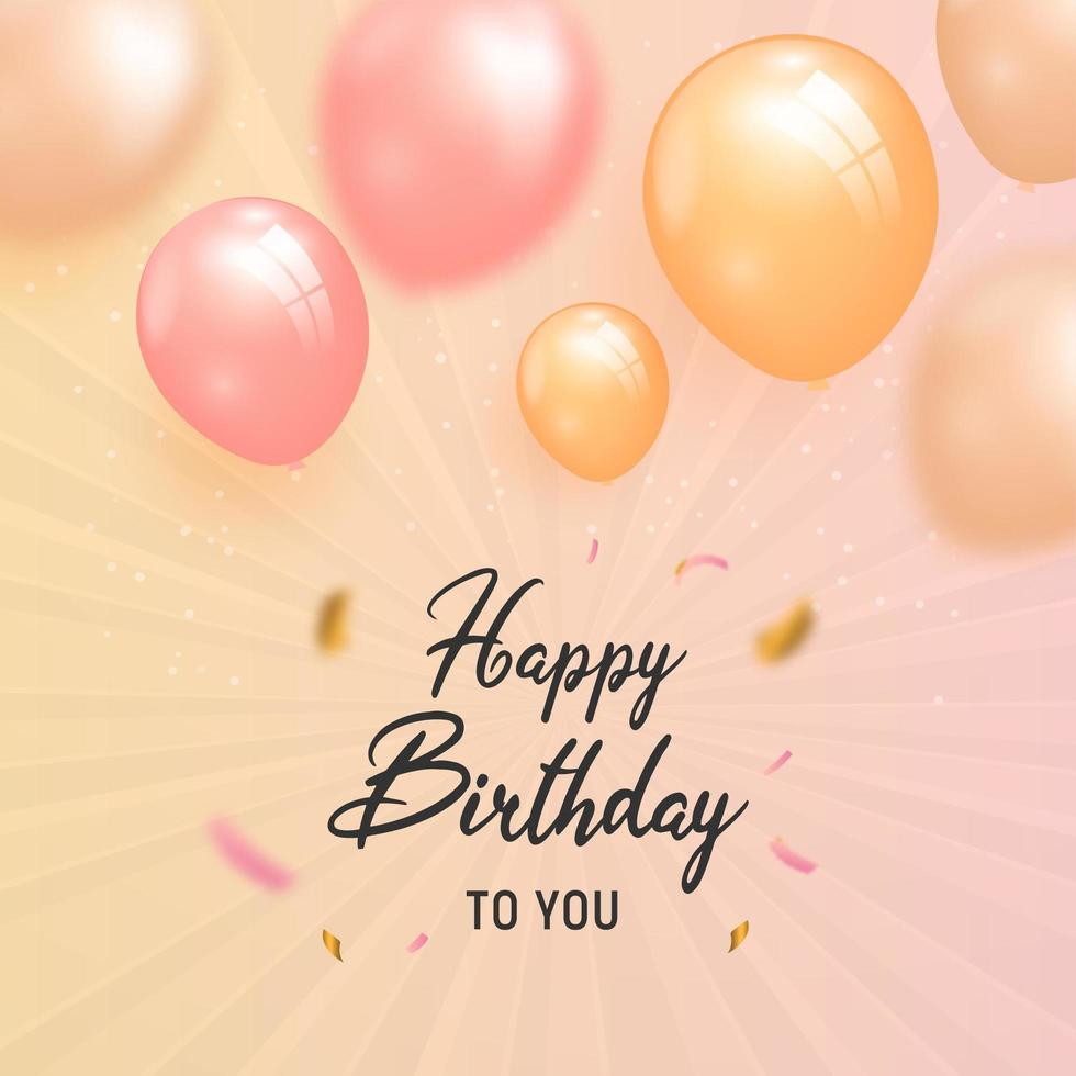 Birthday flyer with balloons and sparkles vector