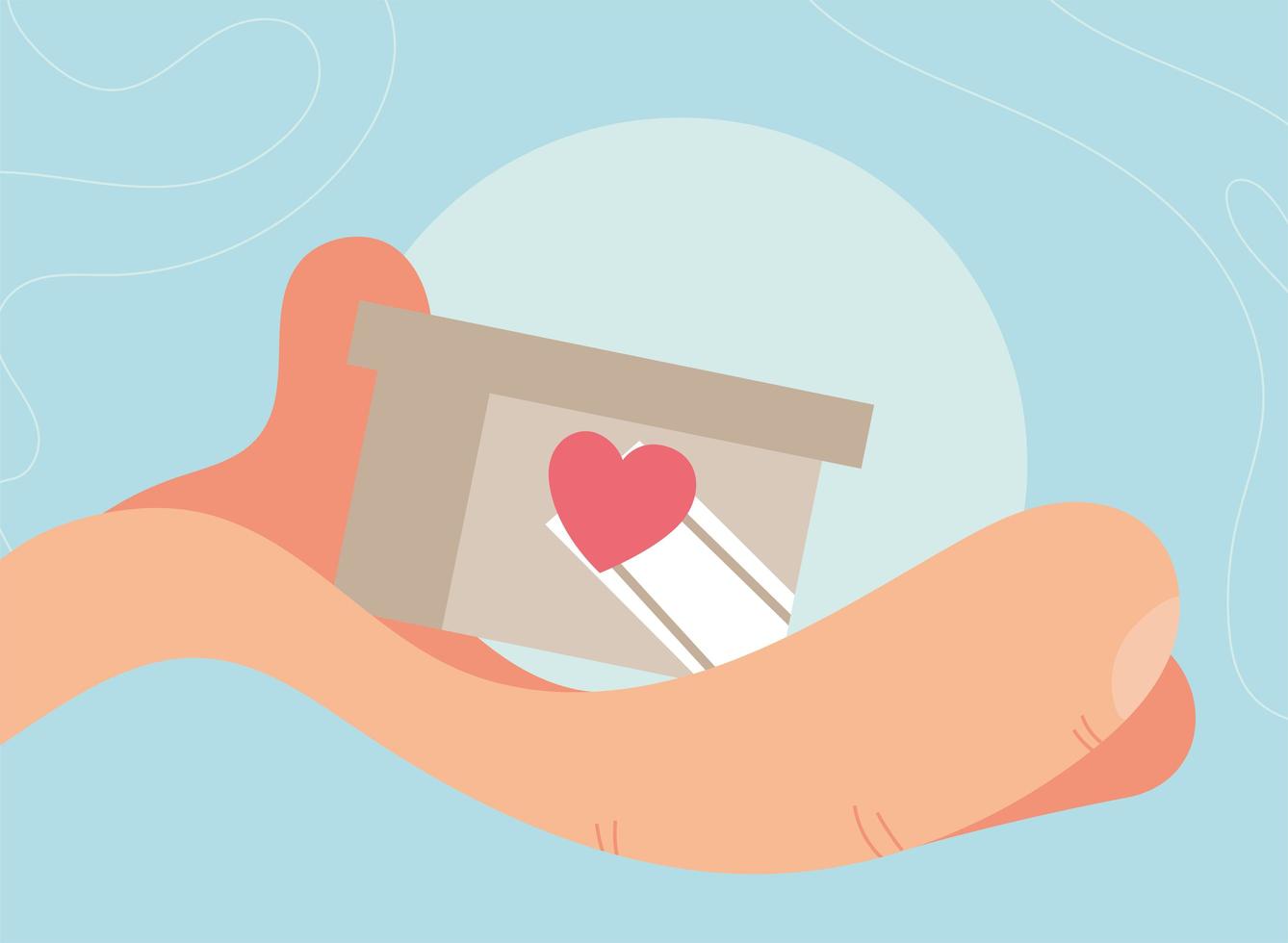 Hand with box symbol of charity donation vector