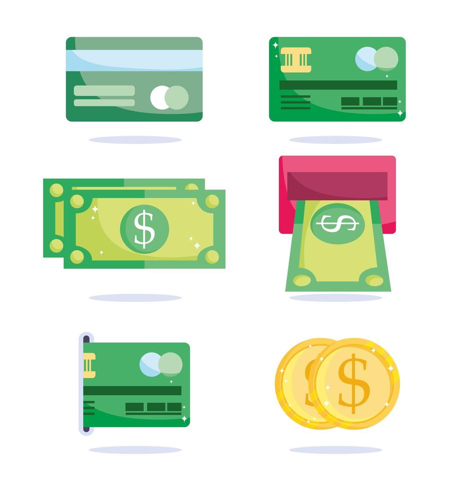 Types of payment icon set vector