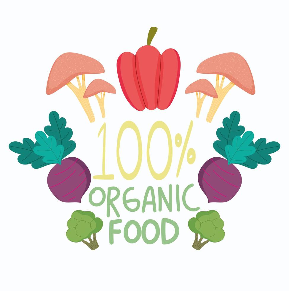 Guaranteed organic food and produce vector