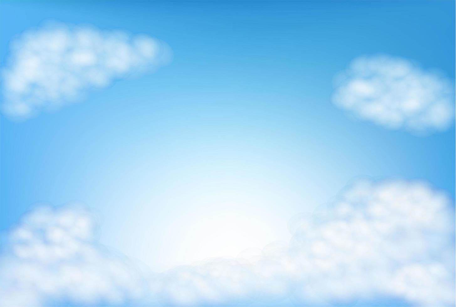 Blue sky with fluffy clouds and empty space vector