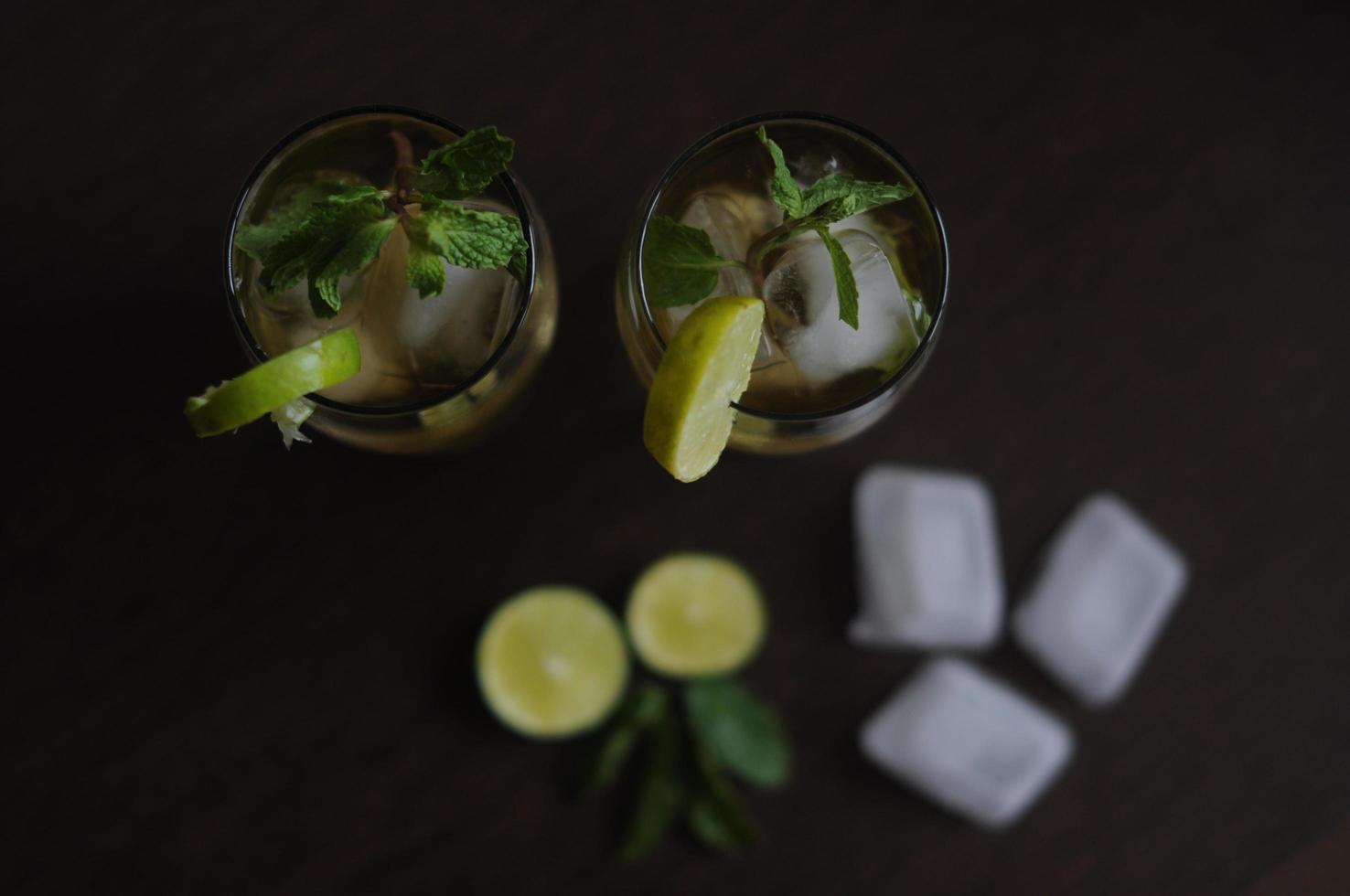 Lime juice in cups photo