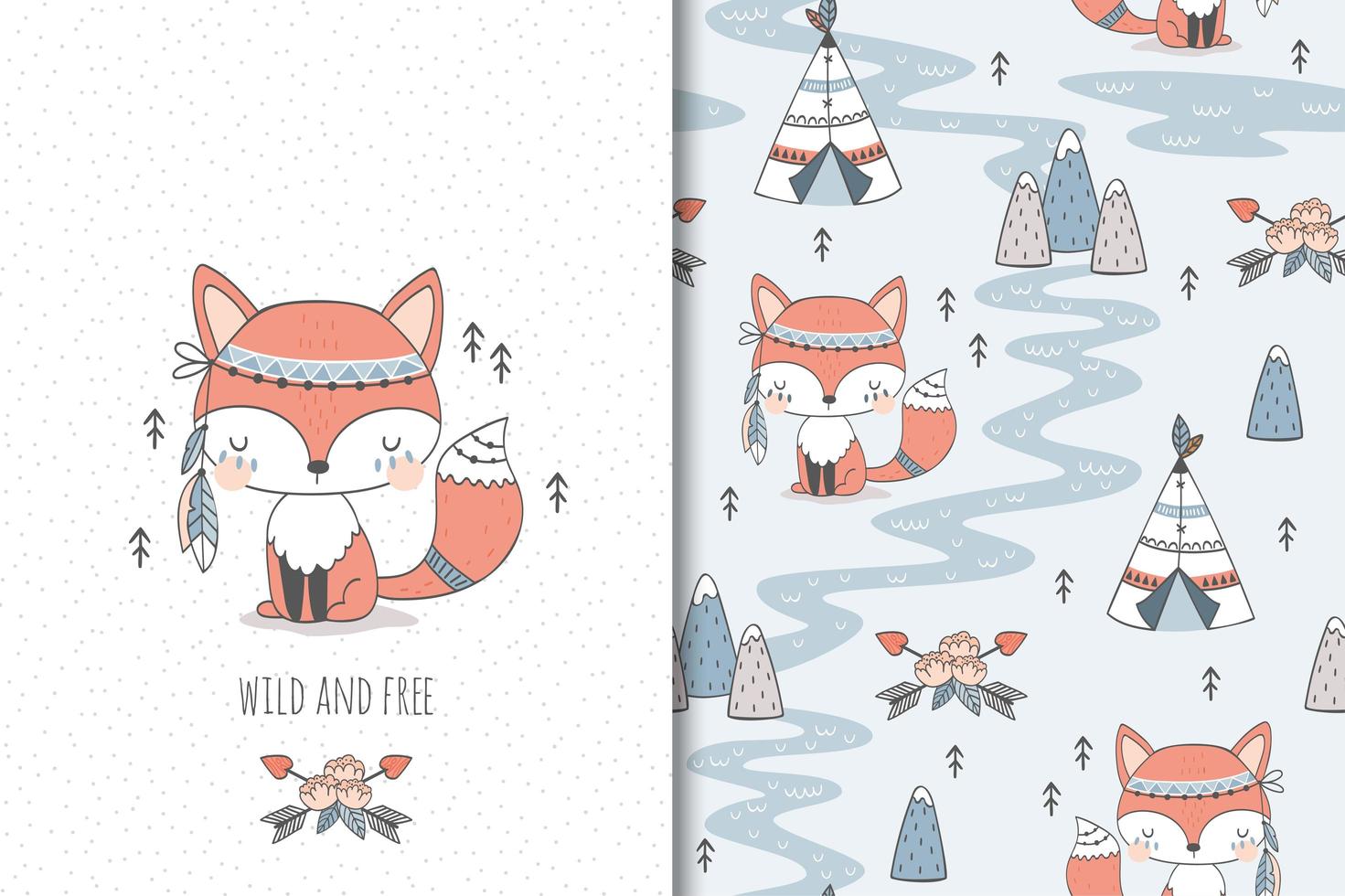 Red fox being wild and free vector