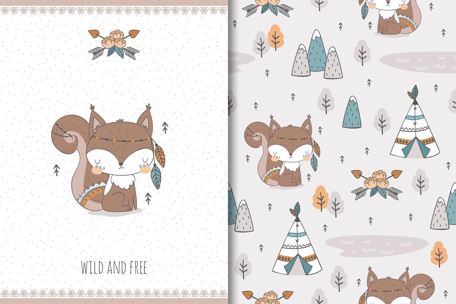 Squirrel wild and free vector