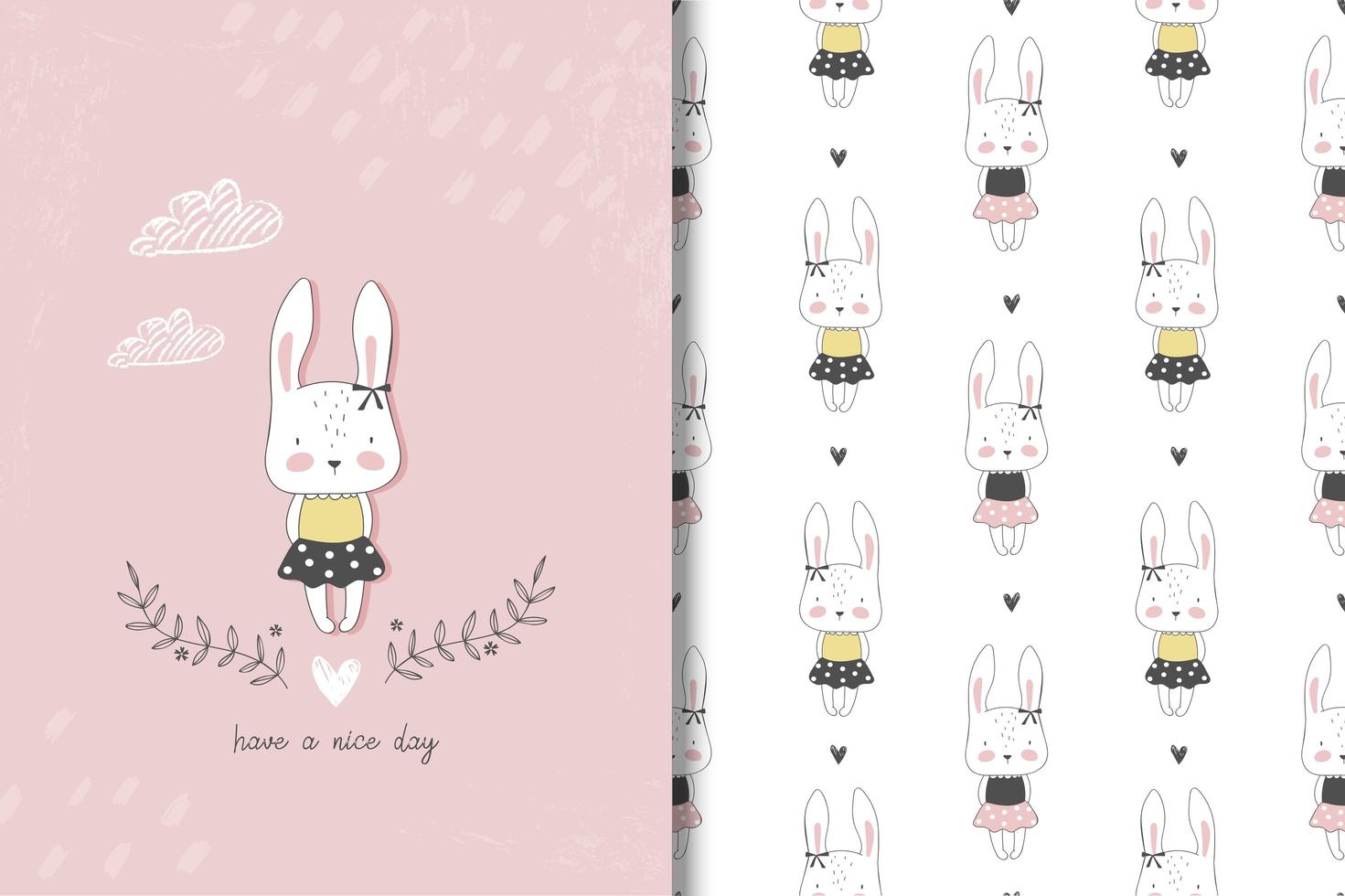 Little baby girl rabbit  vector