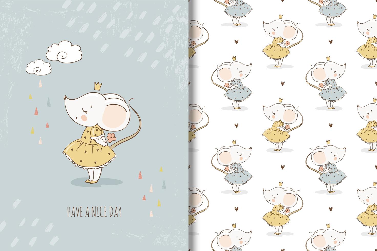 Little mouse and have a nice day text vector