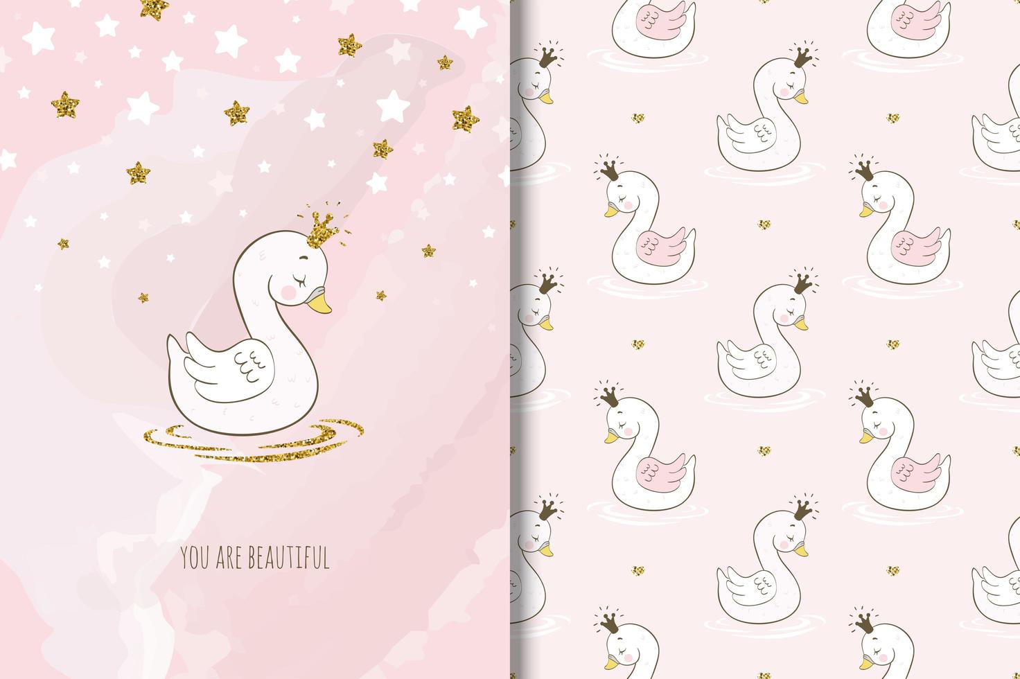 Beautiful princess swan bird  vector