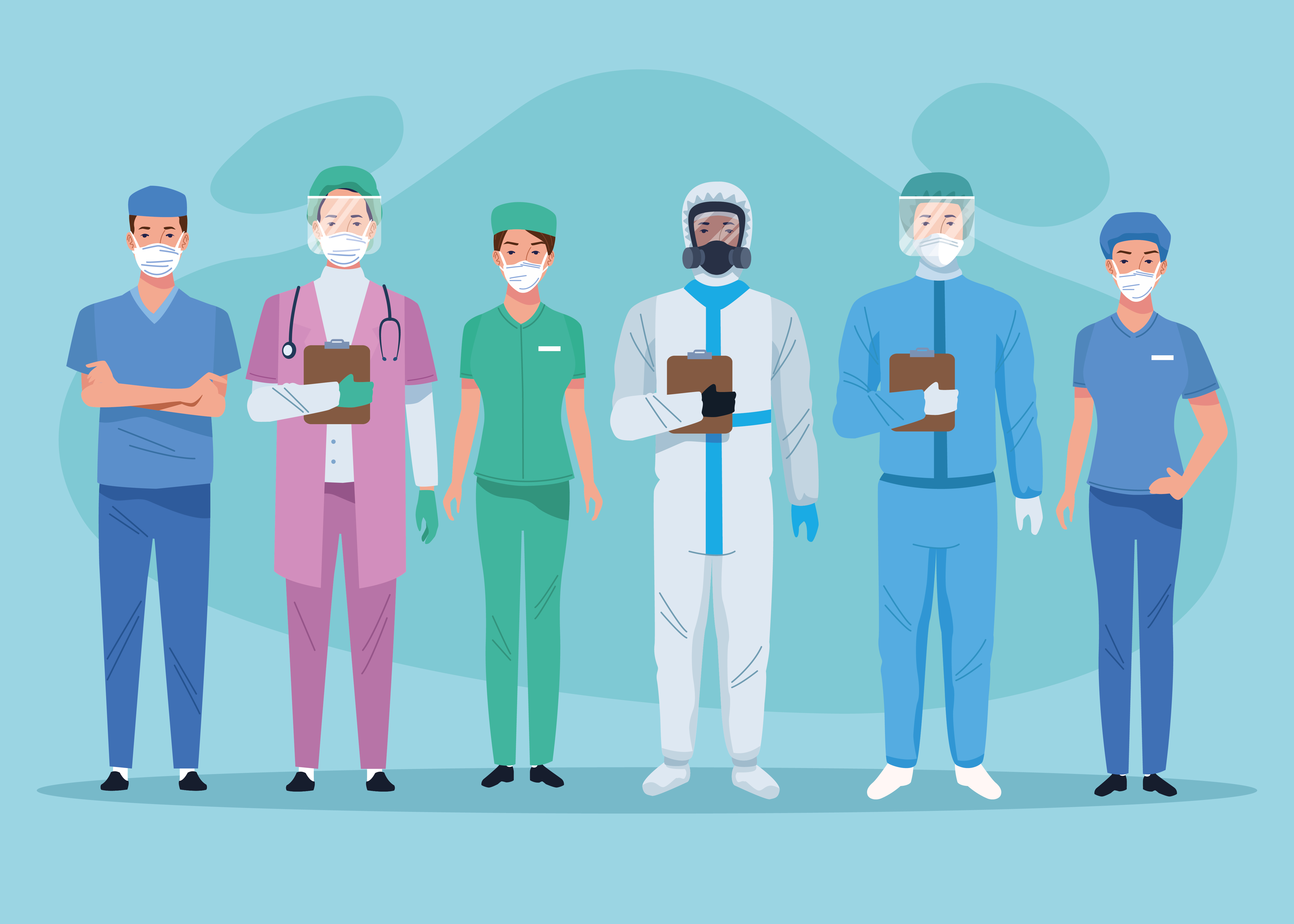 Medical staff healthcare workers characters 1251809 Vector Art at Vecteezy