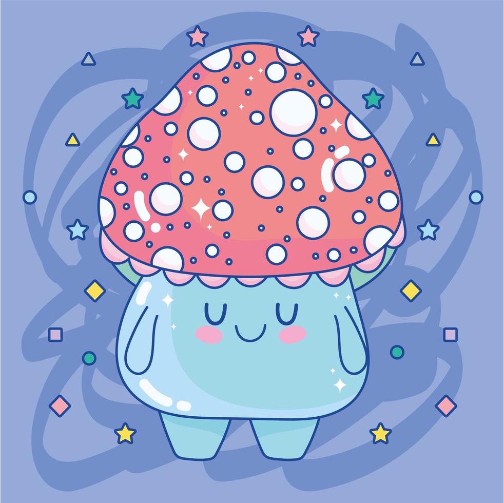 Adorable mushroom cartoon character 1251826 Vector Art at Vecteezy
