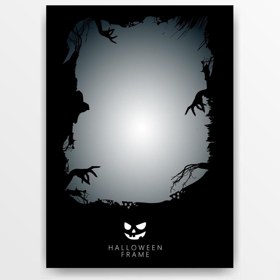 Dark Halloween frame banner template vector