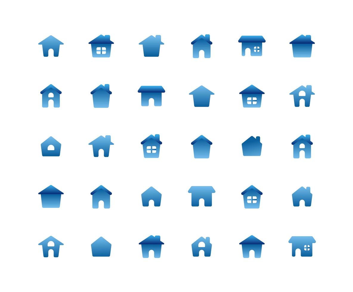 Home Flat Icon Set vector