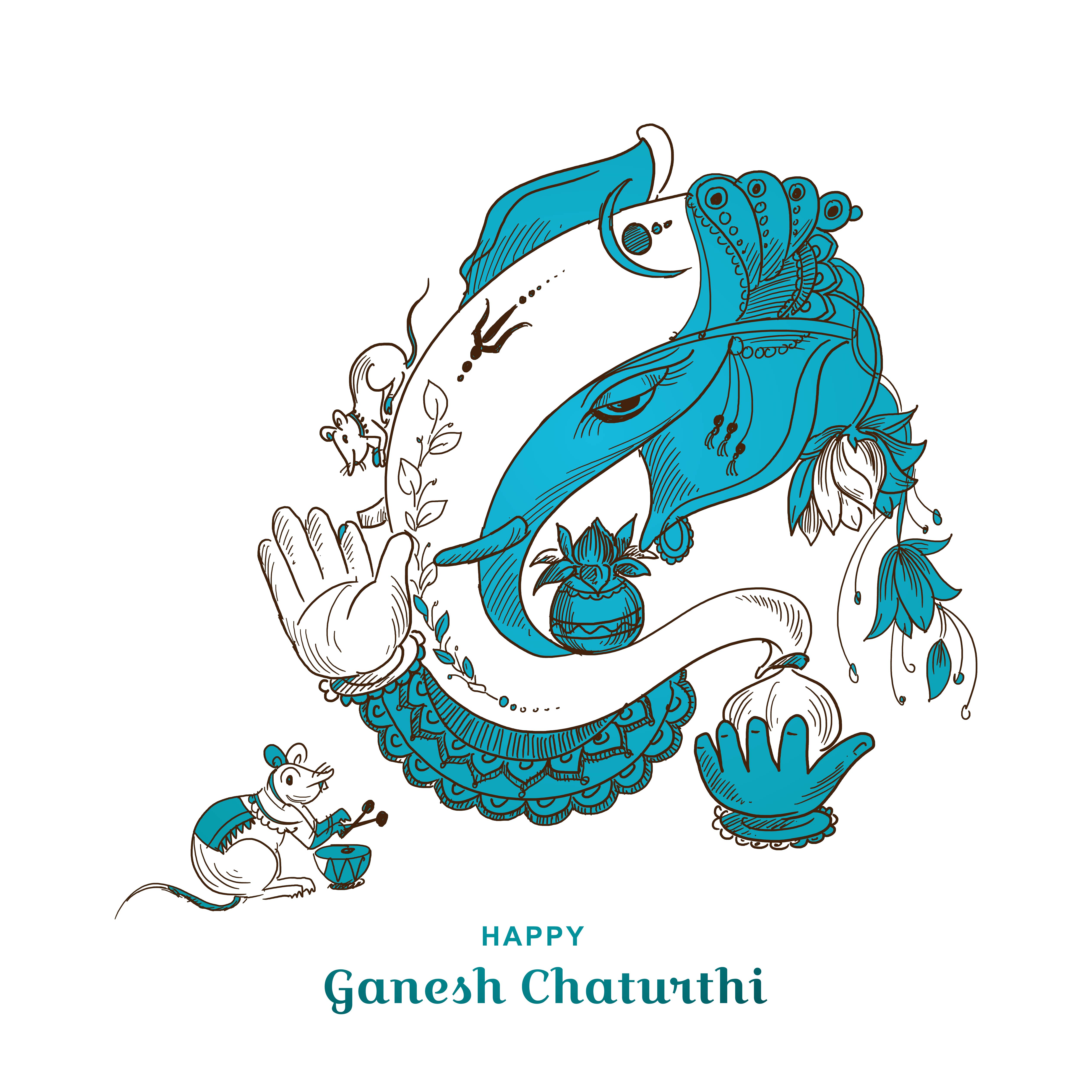 White, Blue Ganesh Chaturthi Indian Festival Card Background 1251907 Vector  Art at Vecteezy