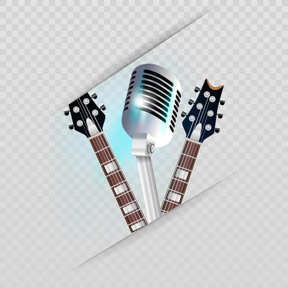 Guitars and microphone  vector