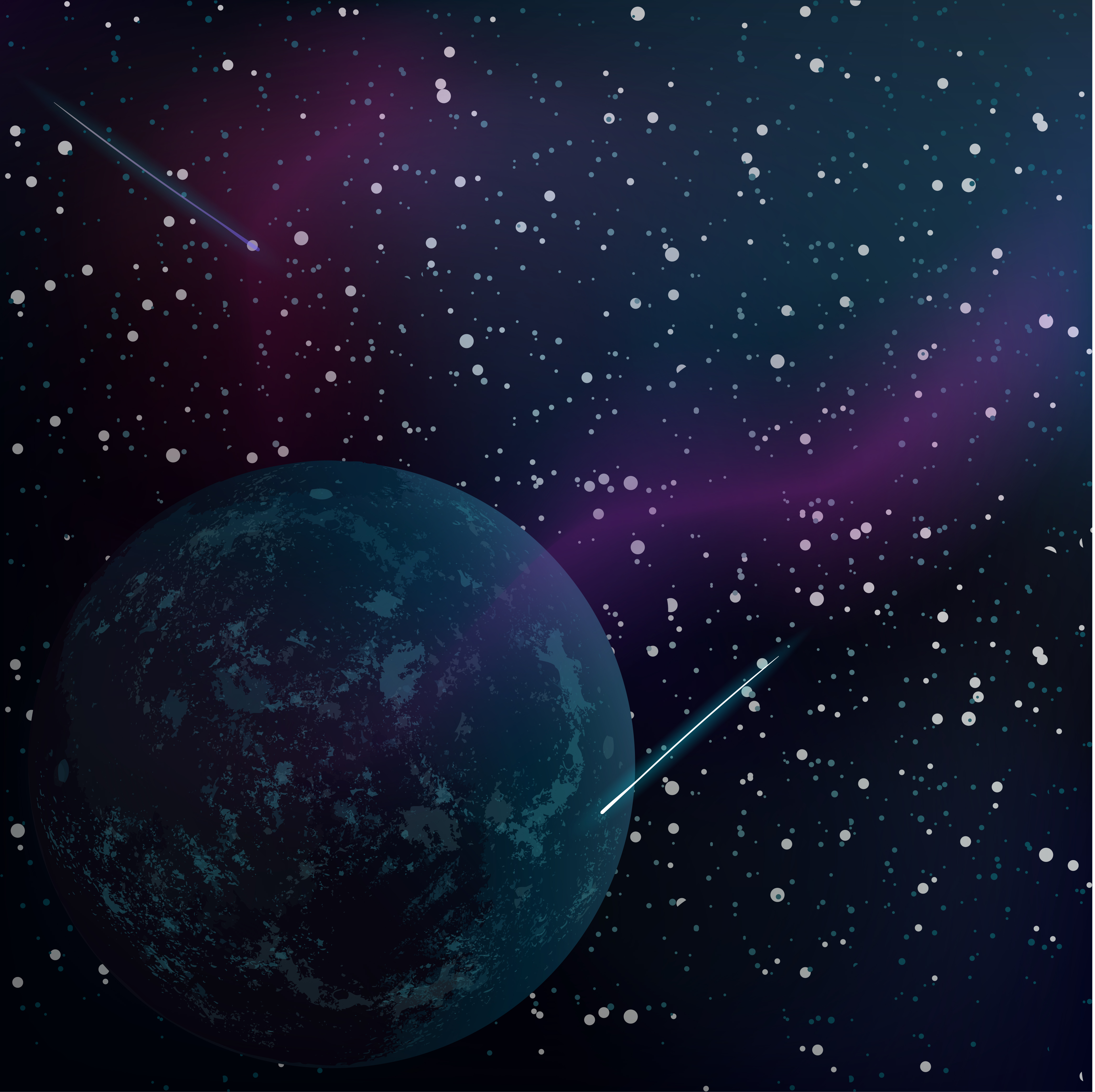 Realistic space background with unknown planet and stars 1251919