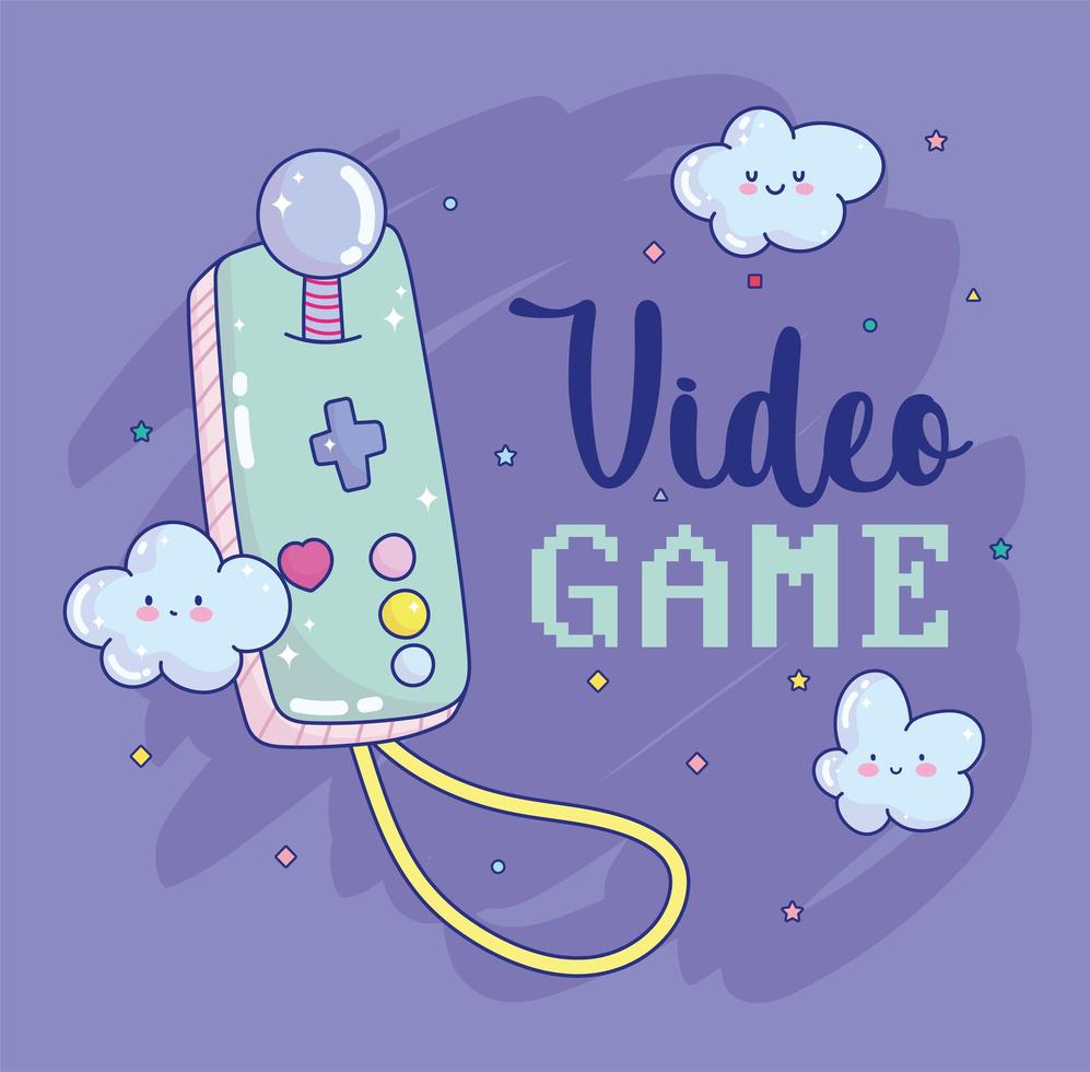 Video game joystick with lettering vector