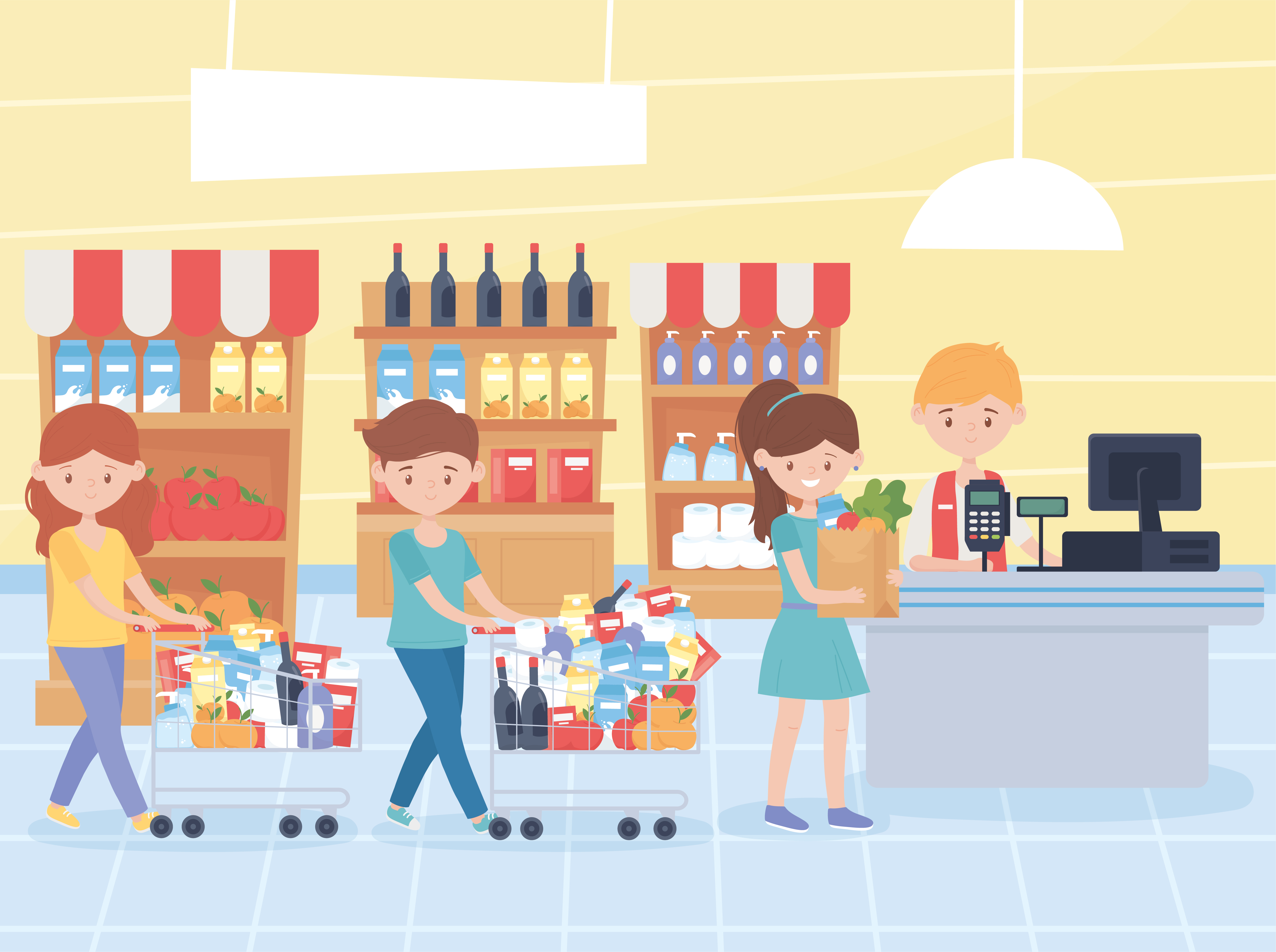 Grocery Store Cartoon Movie - Supermarkt Mit Lebensmittel In Dosen ...