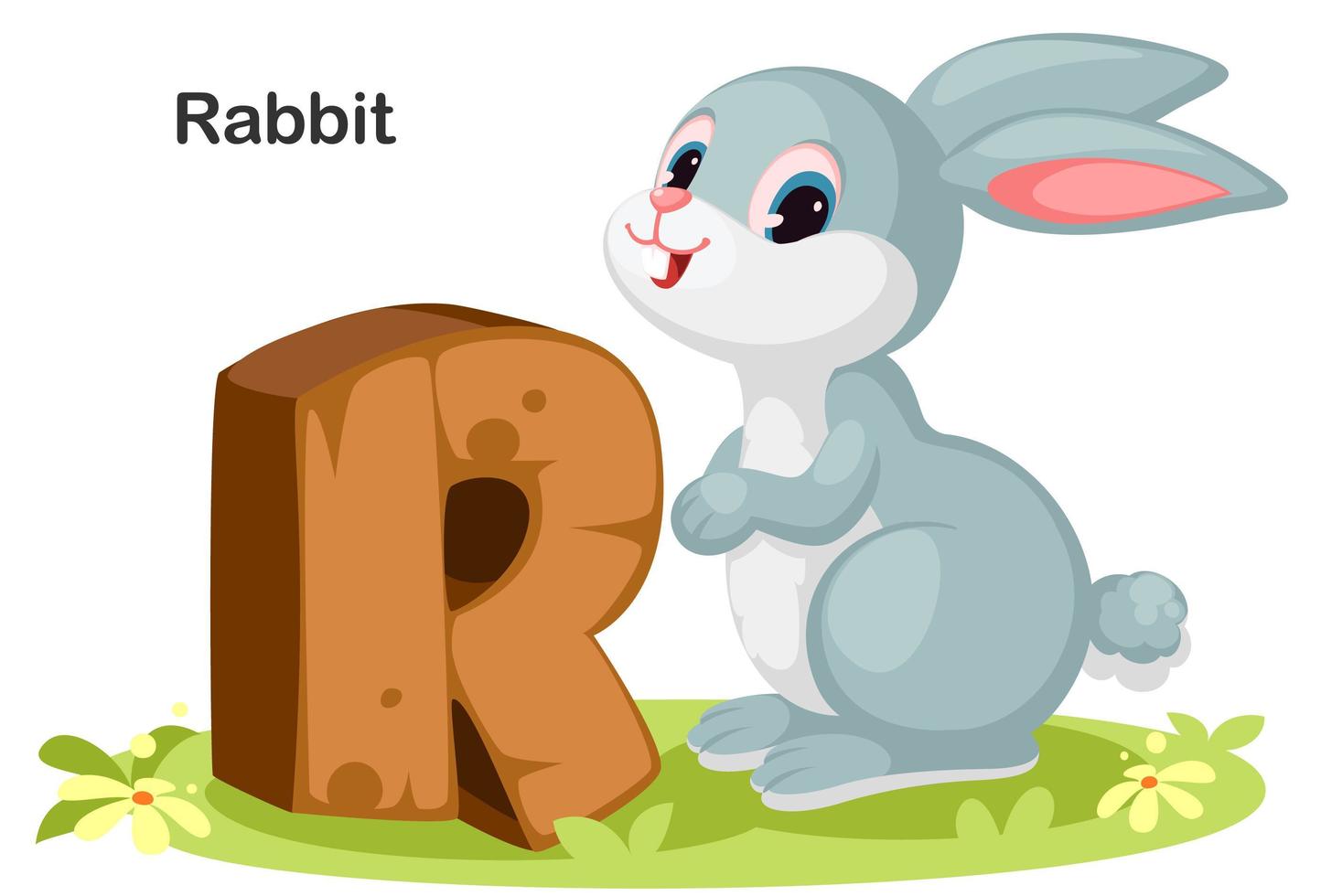 R for Rabbit 1252033 Vector Art at Vecteezy