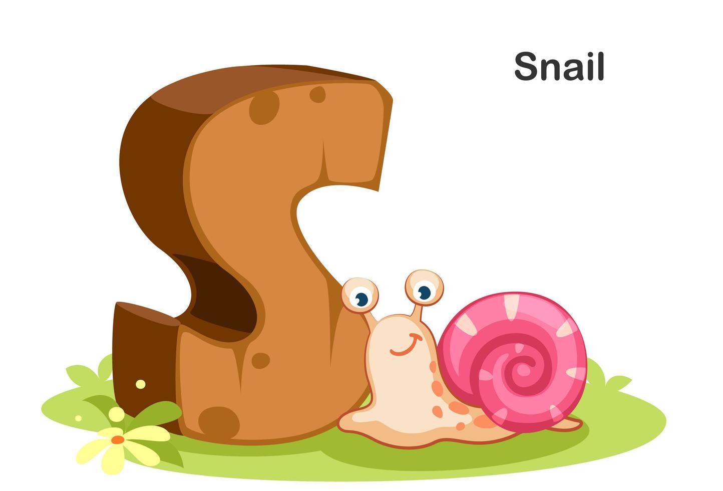 S for Snail vector