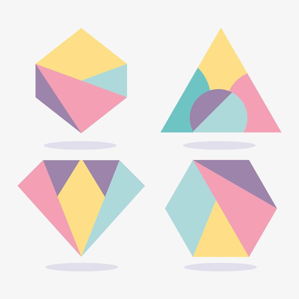 Geometric colorful shapes collection vector