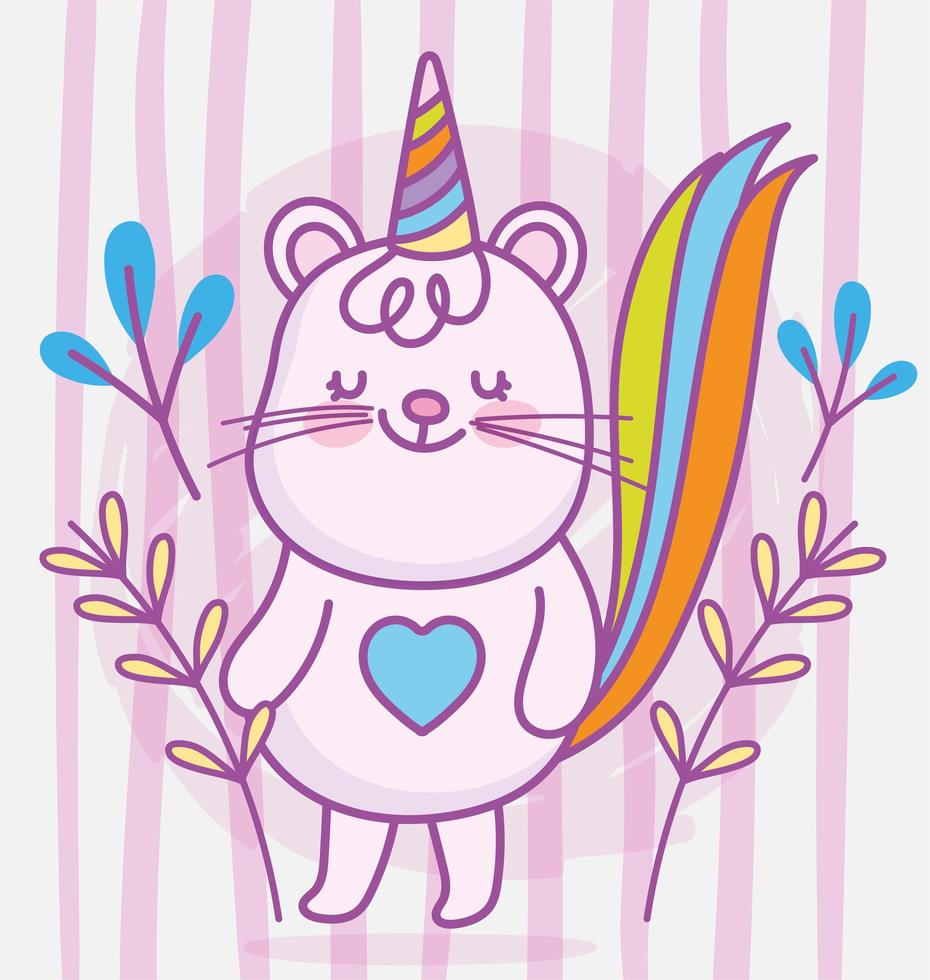 Kawaii little animal character with party hat vector