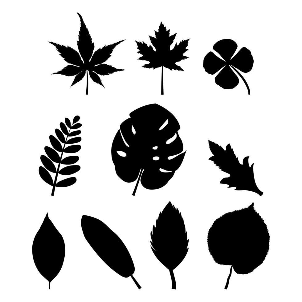 Black Leaf Silhouettes vector