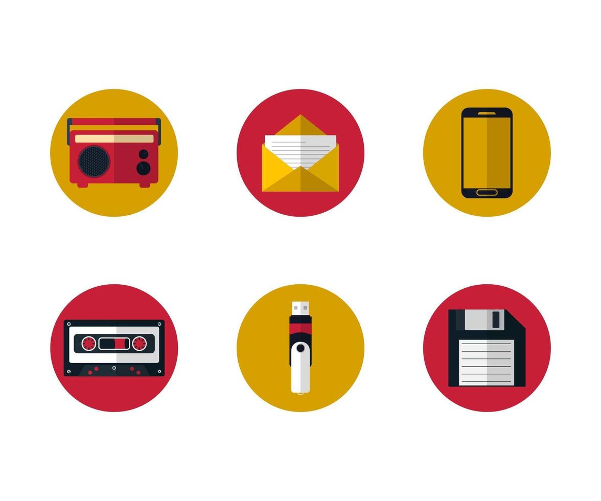 Mixed Flat Design Icons vector