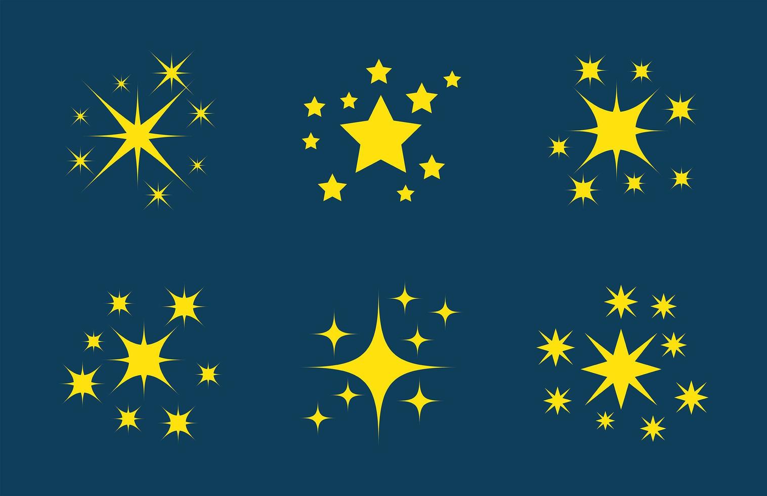 Star collection on blue vector