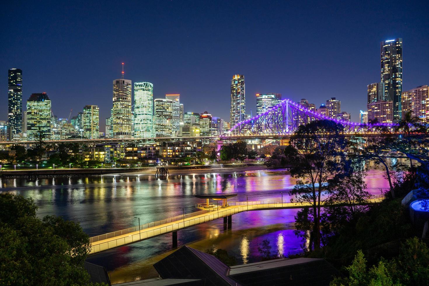 City skyline at night photo