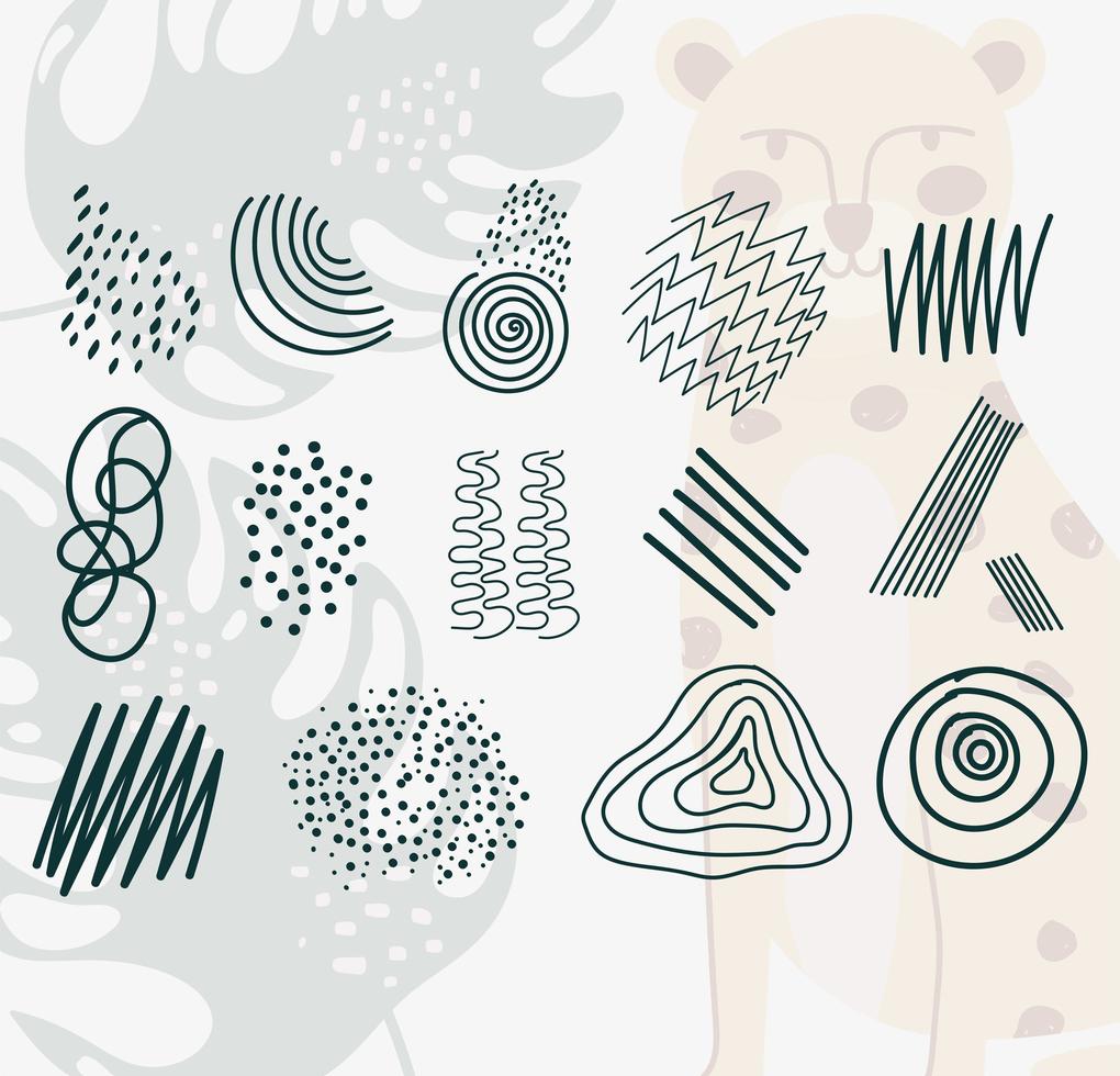 A set of hand drawn contemporary scribbles vector