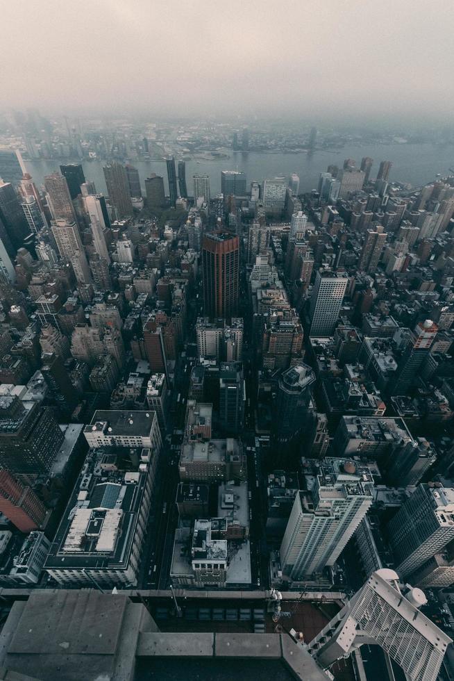 Aerial view of city buildings photo