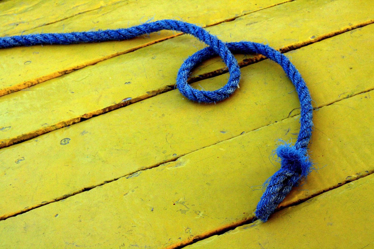 Blue rope curled up photo