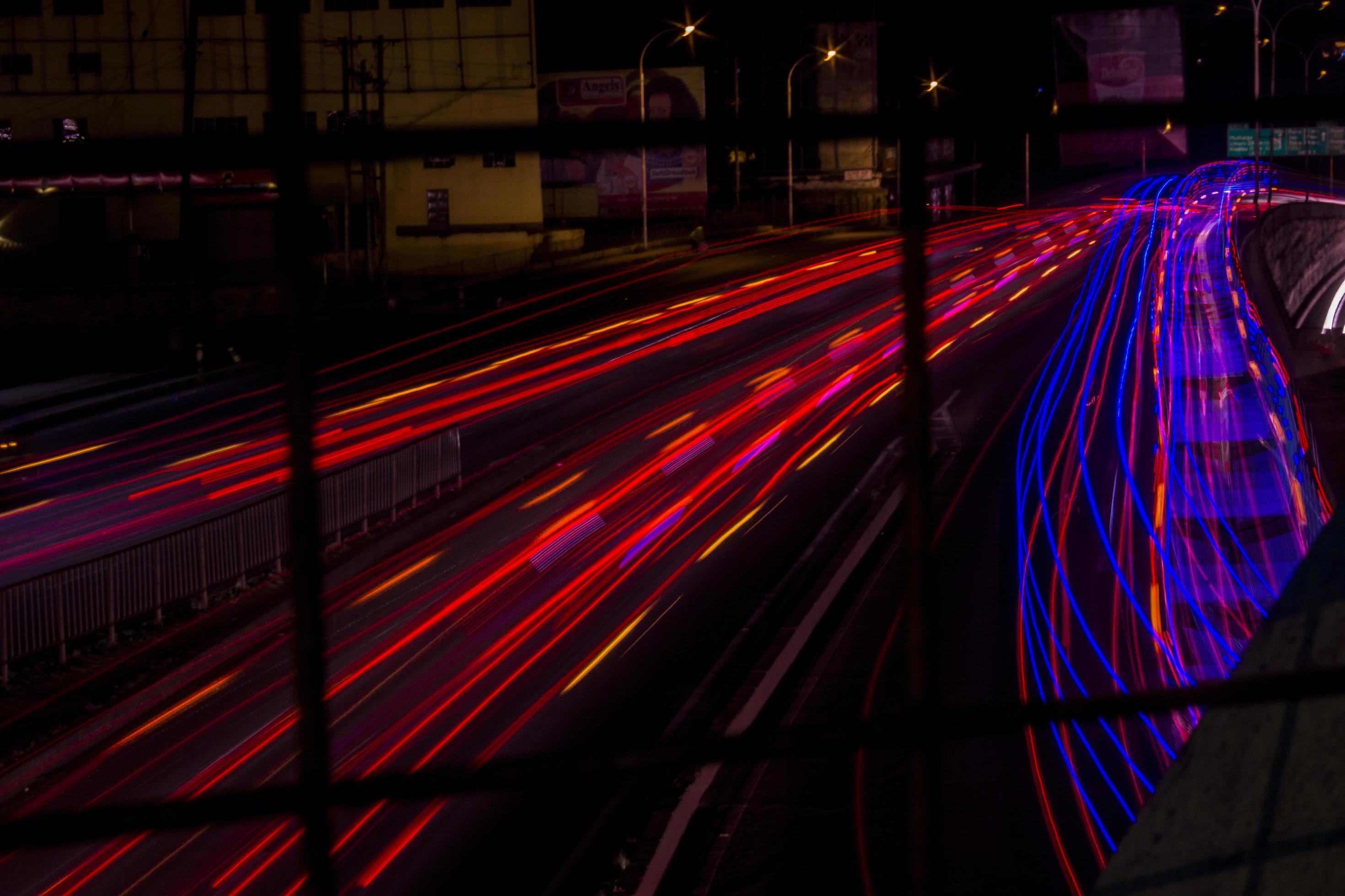 Time lapse of car lights on road 1254214 Stock Photo at Vecteezy