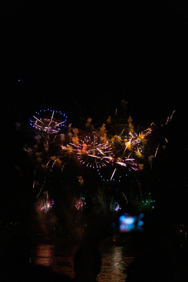 Assorted color of fireworks at night photo