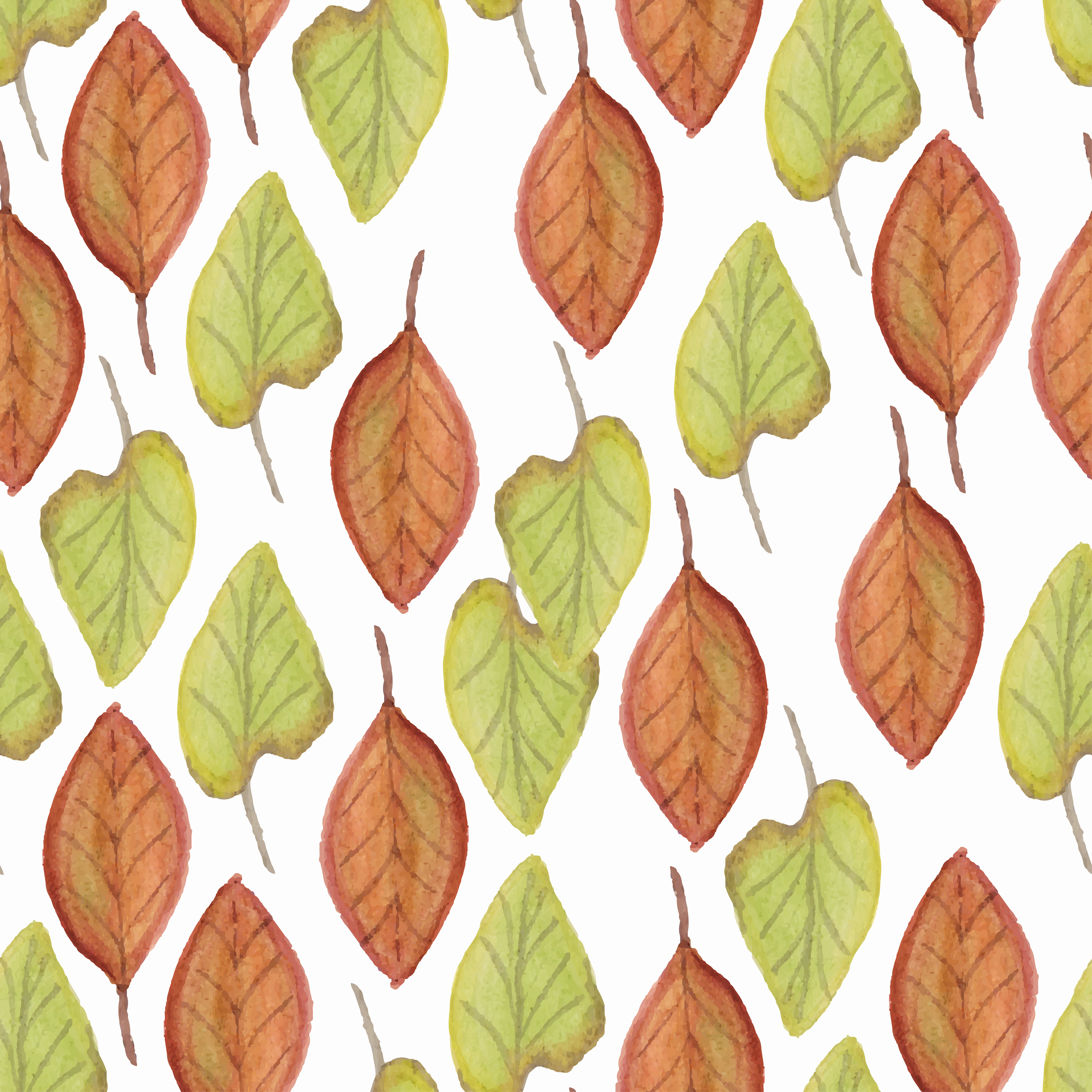 Repeat pattern with watercolor leaves 1254430 Vector Art at Vecteezy