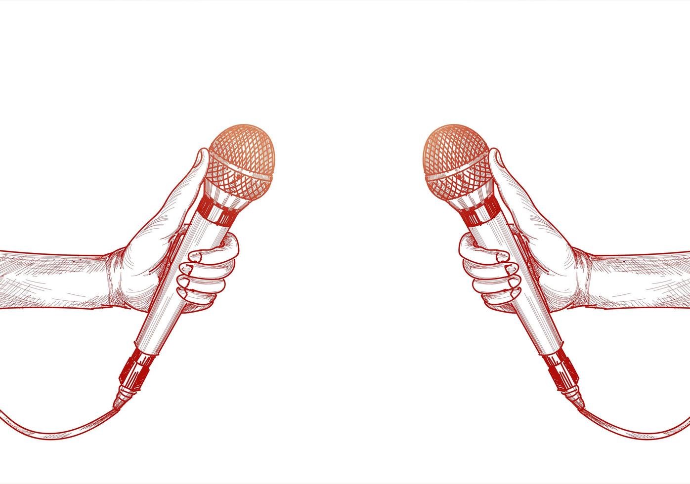 Hand With Interview Microphone Outline Vector Concept Icon Royalty Free  SVG, Cliparts, Vectors, and Stock Illustration. Image 122940740.