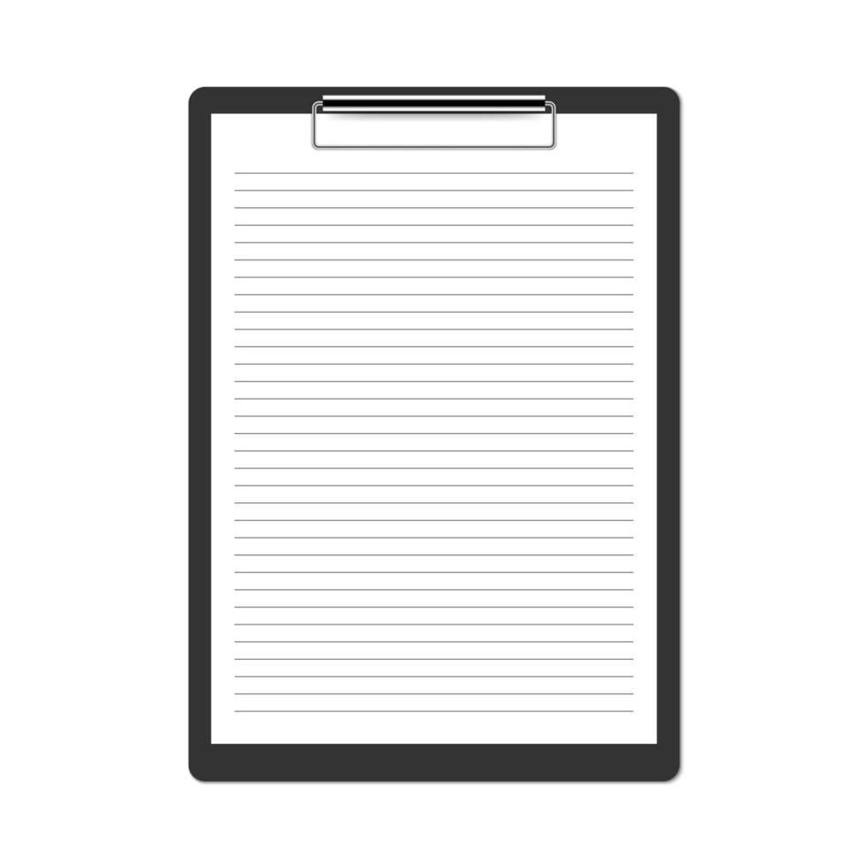 Realistic black clipboard isolated on white background vector