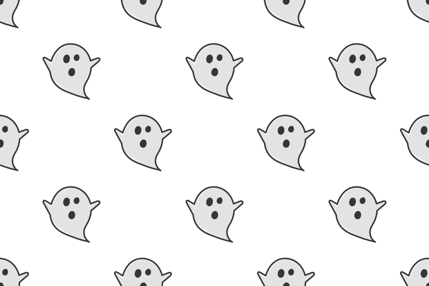 Ghost seamless pattern on white background vector