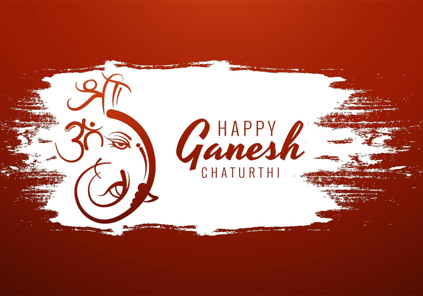 Red, White Happy Ganesh Chaturthi Festival Card vector